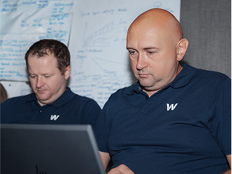Team members in discussion