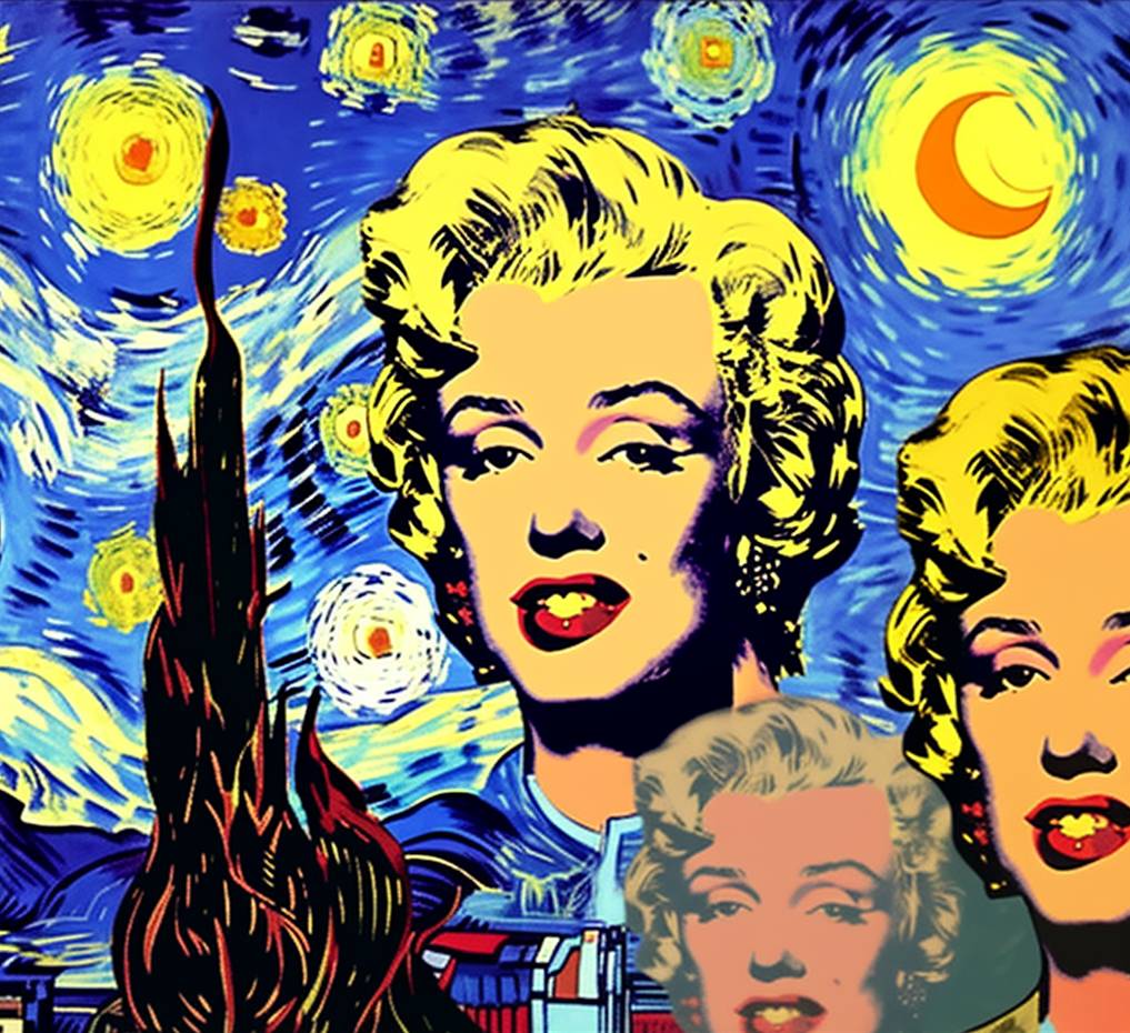 Combining the styles of Vincent Van Gogh & Andy Warhol using Midjourney